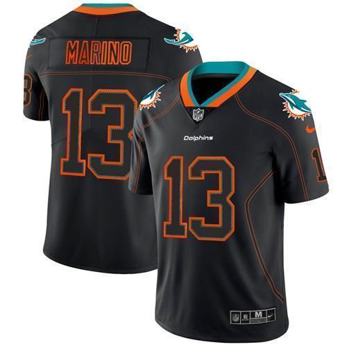 Nike Dolphins #13 Dan Marino Lights Out Black Stitched NFL Limited Rush Jersey