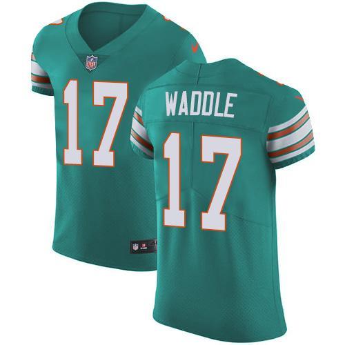 Nike Dolphins #17 Jaylen Waddle Aqua Green Alternate Stitched NFL Vapor Untouchable Elite Jersey