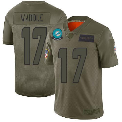 Nike Dolphins #17 Jaylen Waddle Camo Stitched NFL Limited 2019 Salute To Service Jersey