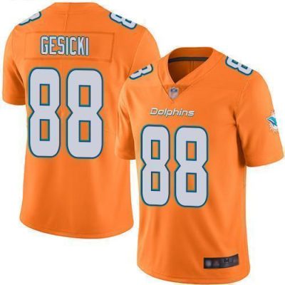 Nike Dolphins #88 Mike Gesicki Orange Stitched NFL Limited Rush Jersey