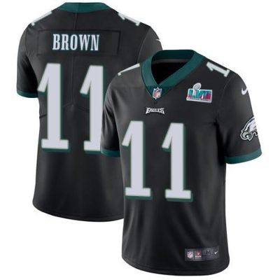Philadelphia Eagles #11 A.J. Brown Black Alternate Super Bowl LVII Patch Stitched NFL Vapor Untouchable Limited Jersey