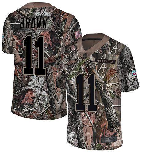 Philadelphia Eagles #11 A.J. Brown Camo Stitched NFL Limited Rush Realtree Jersey