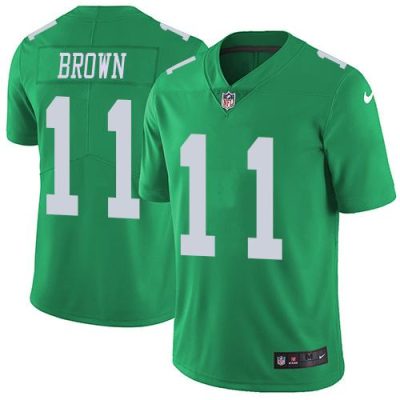 Philadelphia Eagles #11 A.J. Brown Green Stitched NFL Limited Rush Jersey