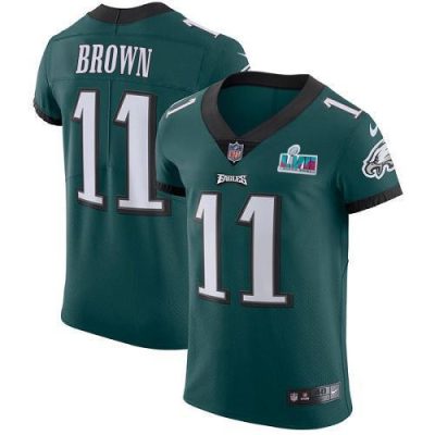 Philadelphia Eagles #11 A.J. Brown Green Team Color Super Bowl LVII Patch Stitched NFL Vapor Untouchable Elite Jersey