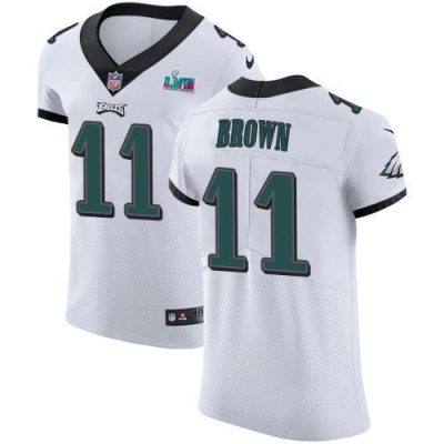 Philadelphia Eagles #11 A.J. Brown White Super Bowl LVII Patch Stitched NFL New Elite Jersey