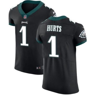 Philadelphia Eagles #1 Jalen Hurts Black Alternate Stitched NFL Vapor Untouchable Elite Jersey