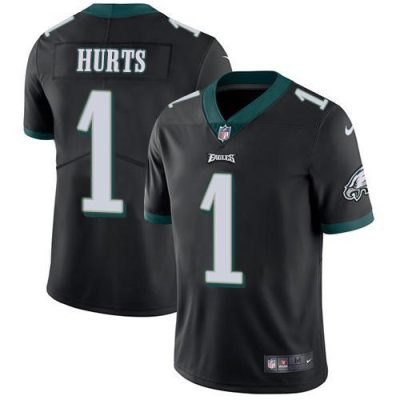 Philadelphia Eagles #1 Jalen Hurts Black Alternate Stitched NFL Vapor Untouchable Limited Jersey