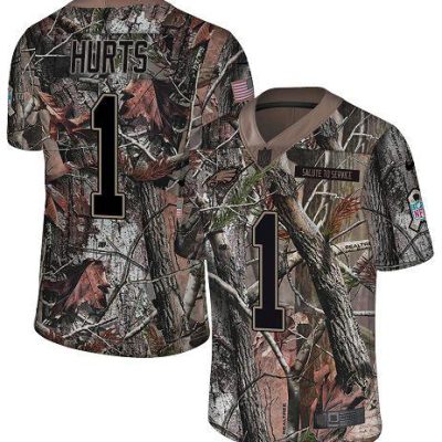 Philadelphia Eagles #1 Jalen Hurts Camo Stitched NFL Limited Rush Realtree Jersey