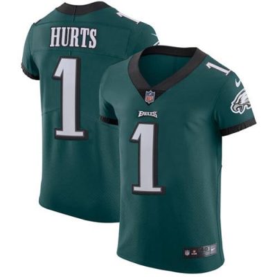 Philadelphia Eagles #1 Jalen Hurts Green Team Color Stitched NFL Vapor Untouchable Elite Jersey
