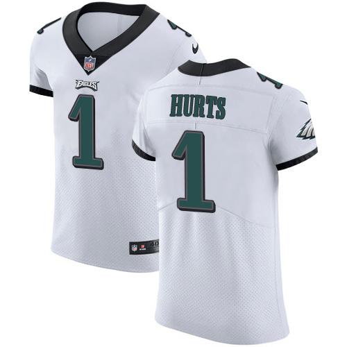 Philadelphia Eagles #1 Jalen Hurts White Stitched NFL New Elite Jersey
