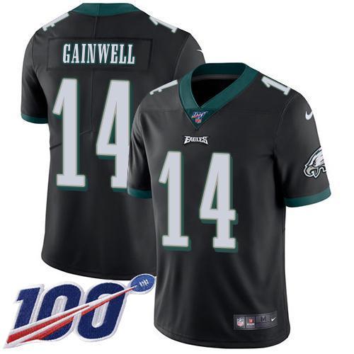 Philadelphia Eagles #14 Kenneth Gainwell Black Alternate Stitched NFL 100th Season Vapor Untouchable Limited Jersey