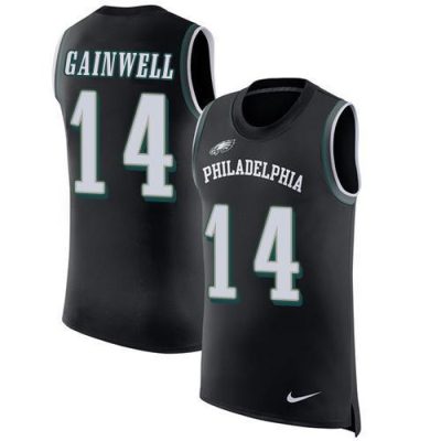 Philadelphia Eagles #14 Kenneth Gainwell Black Alternate Stitched NFL Limited Rush Tank Top Jersey