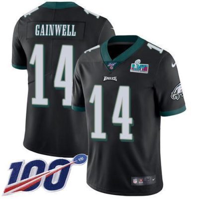 Philadelphia Eagles #14 Kenneth Gainwell Black Alternate Super Bowl LVII Patch Stitched NFL 100th Season Vapor Untouchable Limited Jersey
