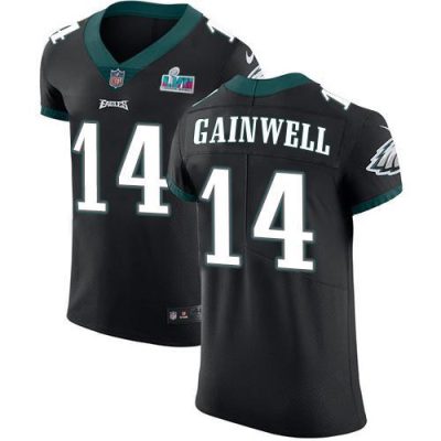 Philadelphia Eagles #14 Kenneth Gainwell Black Alternate Super Bowl LVII Patch Stitched NFL New Elite Jersey