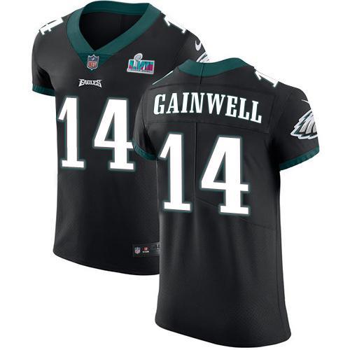 Philadelphia Eagles #14 Kenneth Gainwell Black Alternate Super Bowl LVII Patch Stitched NFL New Elite Jersey
