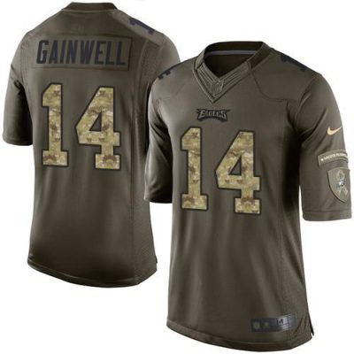 Philadelphia Eagles #14 Kenneth Gainwell Green Stitched NFL Limited 2015 Salute To Service Jersey