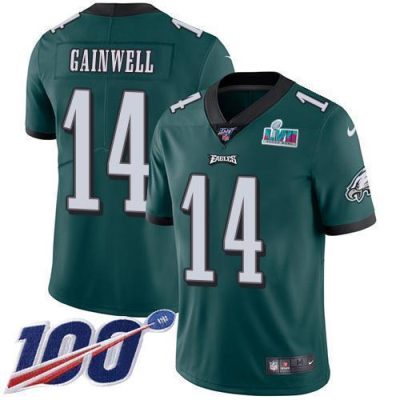 Philadelphia Eagles #14 Kenneth Gainwell Green Team Color Super Bowl LVII Patch Stitched NFL 100th Season Vapor Untouchable Limited Jersey