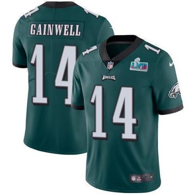 Philadelphia Eagles #14 Kenneth Gainwell Green Team Color Super Bowl LVII Patch Stitched NFL Vapor Untouchable Limited Jersey