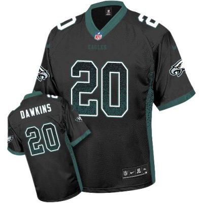 Philadelphia Eagles #20 Brian Dawkins Black Alternate Stitched NFL Elite Drift Fashion Jersey