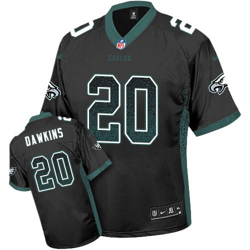 Philadelphia Eagles #20 Brian Dawkins Black Alternate Stitched NFL Elite Drift Fashion Jersey
