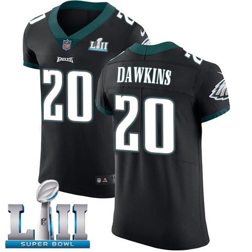 Philadelphia Eagles #20 Brian Dawkins Black Alternate Super Bowl LII Stitched NFL Vapor Untouchable Elite Jersey