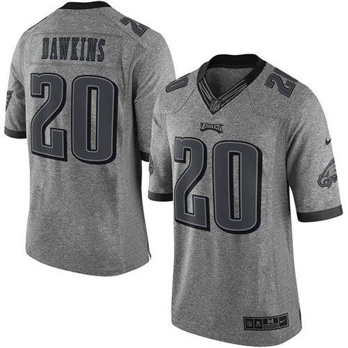 Philadelphia Eagles #20 Brian Dawkins Gray Stitched NFL Limited Gridiron Gray Jersey