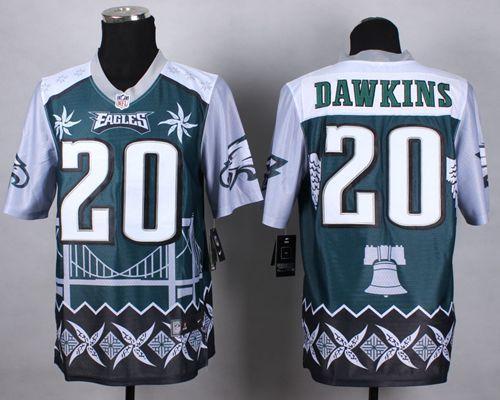Philadelphia Eagles #20 Brian Dawkins Midnight Green Stitched NFL Elite Noble Fashion Jersey