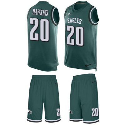 Philadelphia Eagles #20 Brian Dawkins Midnight Green Team Color Stitched NFL Limited Tank Top Suit Jersey