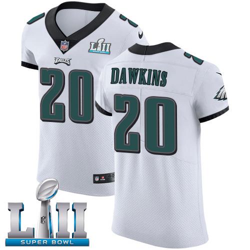 Philadelphia Eagles #20 Brian Dawkins White Super Bowl LII Stitched NFL Vapor Untouchable Elite Jersey