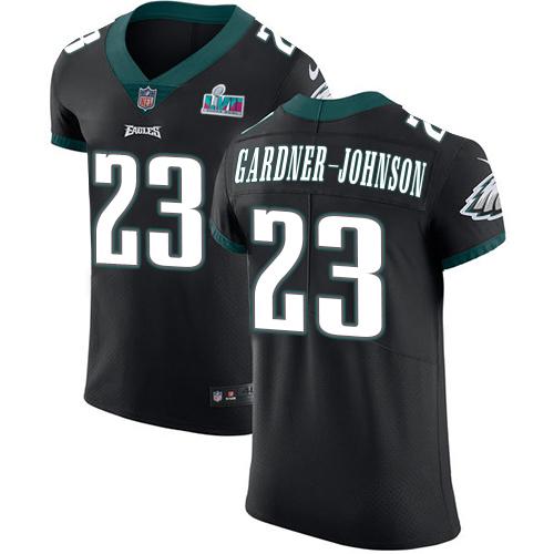 Philadelphia Eagles #23 C.J. Gardner-Johnson Black Alternate Super Bowl LVII Patch Stitched NFL New Elite Jersey