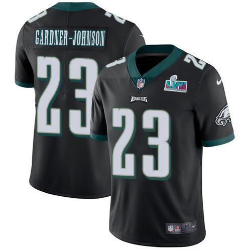 Philadelphia Eagles #23 C.J. Gardner-Johnson Black Alternate Super Bowl LVII Patch Stitched NFL Vapor Untouchable Limited Jersey