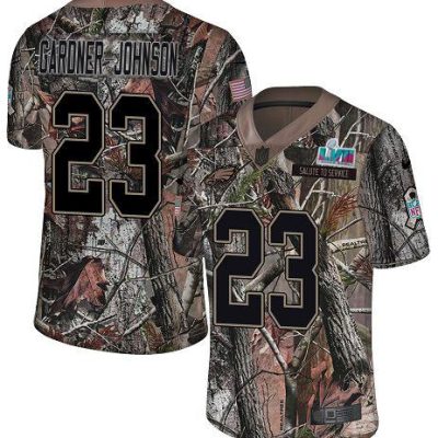 Philadelphia Eagles #23 C.J. Gardner-Johnson Camo Super Bowl LVII Patch Stitched NFL Limited Rush Realtree Jersey