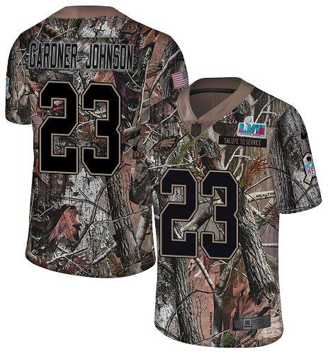 Philadelphia Eagles #23 C.J. Gardner-Johnson Camo Super Bowl LVII Patch Stitched NFL Limited Rush Realtree Jersey