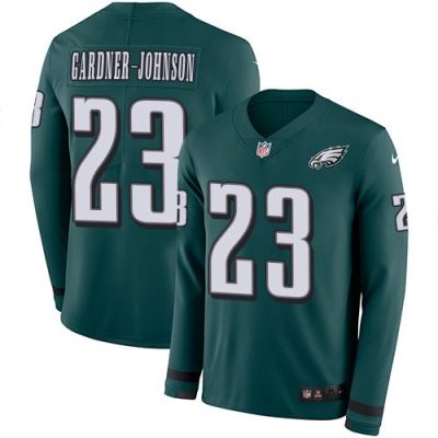 Philadelphia Eagles #23 C.J. Gardner-Johnson Green Team Color Stitched NFL Limited Therma Long Sleeve Jersey