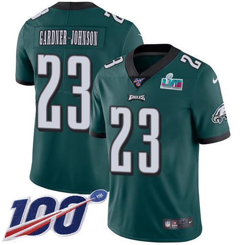 Philadelphia Eagles #23 C.J. Gardner-Johnson Green Team Color Super Bowl LVII Patch Stitched NFL 100th Season Vapor Untouchable Limited Jersey