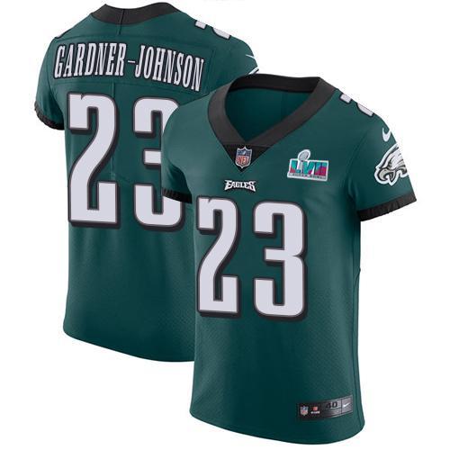 Philadelphia Eagles #23 C.J. Gardner-Johnson Green Team Color Super Bowl LVII Patch Stitched NFL Vapor Untouchable Elite Jersey