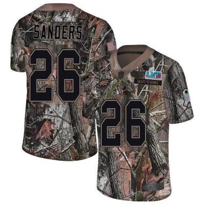 Philadelphia Eagles #26 Miles Sanders Camo Super Bowl LVII Patch Stitched NFL Limited Rush Realtree Jersey