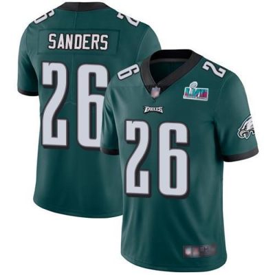 Philadelphia Eagles #26 Miles Sanders Green Team Color Super Bowl LVII Patch Stitched NFL Vapor Untouchable Limited Jersey