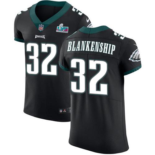 Philadelphia Eagles #32 Reed Blankenship Black Alternate Super Bowl LVII Patch Stitched NFL New Elite Jersey