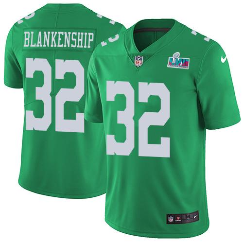 Philadelphia Eagles #32 Reed Blankenship Green Super Bowl LVII Patch Stitched NFL Limited Rush Jersey