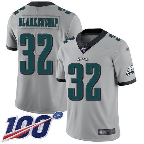 Philadelphia Eagles #32 Reed Blankenship Silver Stitched NFL Limited Inverted Legend 100th Season Jersey