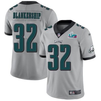Philadelphia Eagles #32 Reed Blankenship Silver Super Bowl LVII Patch Stitched NFL Limited Inverted Legend Jersey