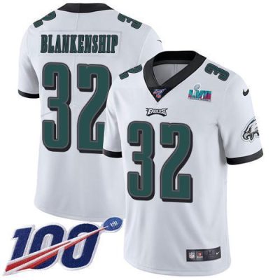 Philadelphia Eagles #32 Reed Blankenship White Super Bowl LVII Patch Stitched NFL 100th Season Vapor Untouchable Limited Jersey