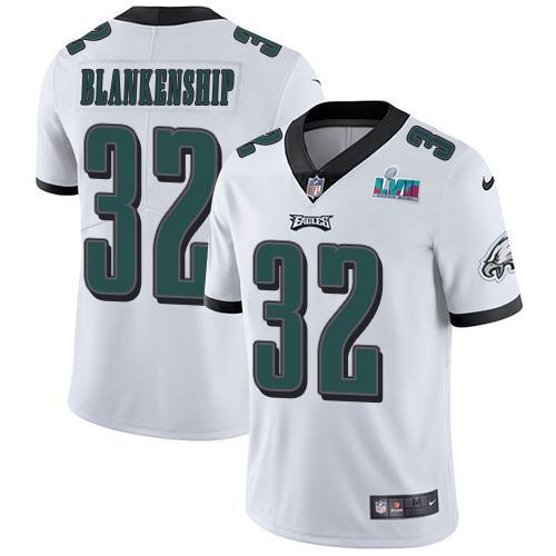 Philadelphia Eagles #32 Reed Blankenship White Super Bowl LVII Patch Stitched NFL Vapor Untouchable Limited Jersey