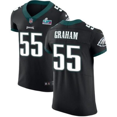 Philadelphia Eagles #55 Brandon Graham Black Super Bowl LVII Patch Alternate Stitched NFL Vapor Untouchable Elite Jersey