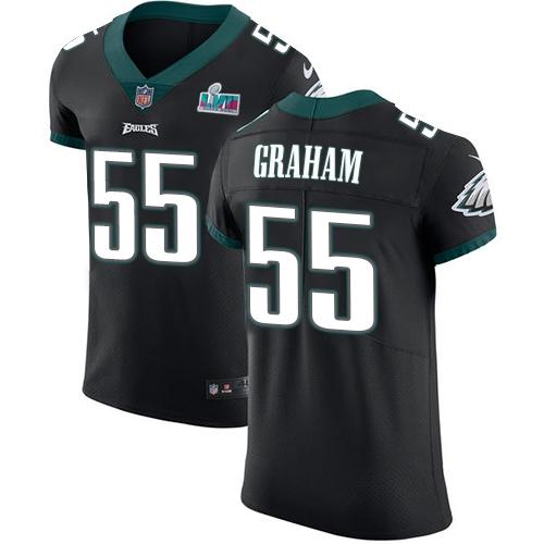 Philadelphia Eagles #55 Brandon Graham Black Super Bowl LVII Patch Alternate Stitched NFL Vapor Untouchable Elite Jersey
