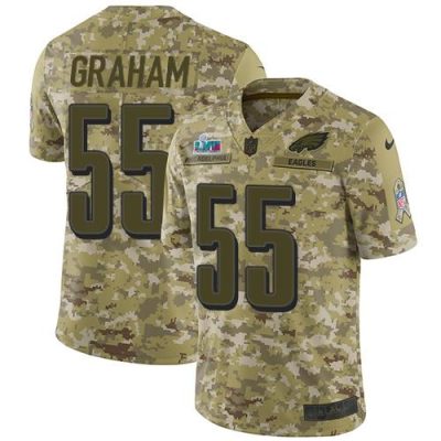Philadelphia Eagles #55 Brandon Graham Camo Super Bowl LVII Patch Stitched NFL Limited 2018 Salute To Service Jersey