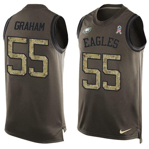 Philadelphia Eagles #55 Brandon Graham Green Stitched NFL Limited Salute To Service Tank Top Jersey