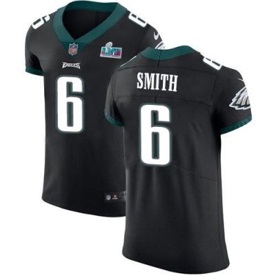 Philadelphia Eagles #6 DeVonta Smith Black Super Bowl LVII Patch Alternate Stitched NFL Vapor Untouchable Elite Jersey