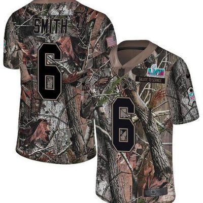 Philadelphia Eagles #6 DeVonta Smith Camo Super Bowl LVII Patch Stitched NFL Limited Rush Realtree Jersey
